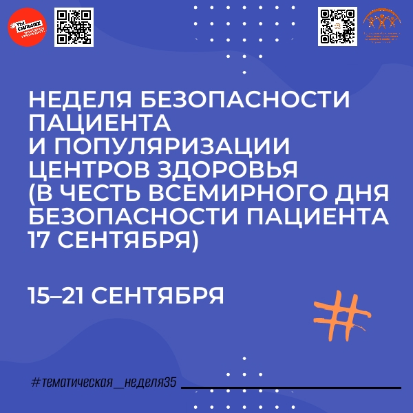 Неделя безопасности пациента и центров здоровья