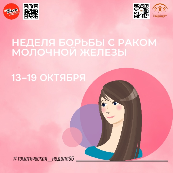 неделя, посвященная борьбе с раком молочной железы с 13 по 19 октября 2025 года